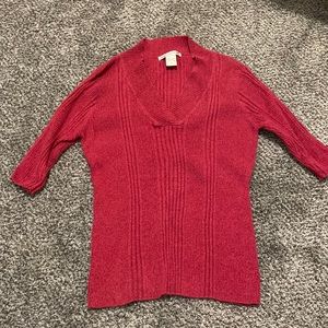 3/4 sleeve v-neck sweater